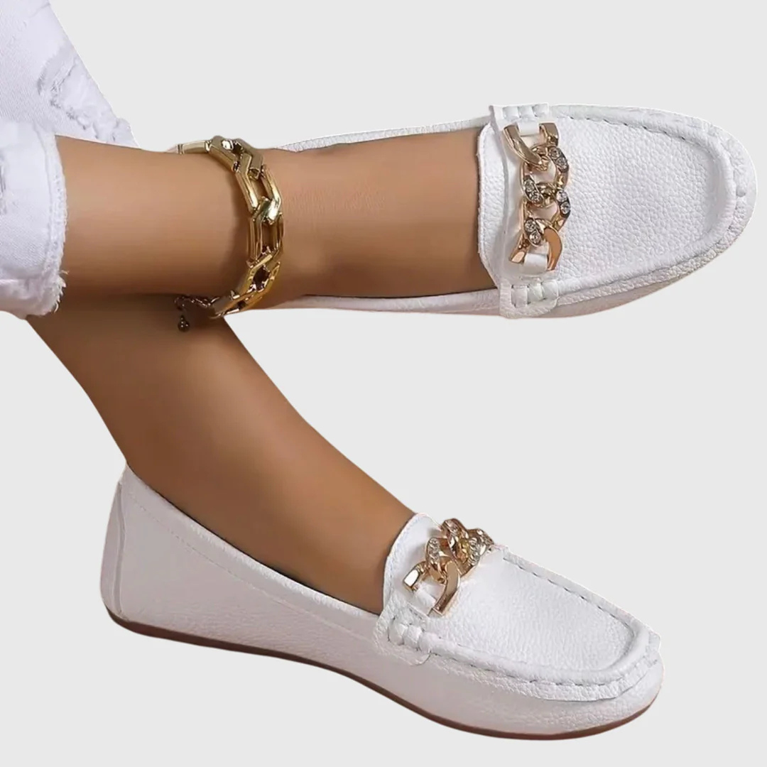 Estilosos Mocasines para Mujer Sin-Cordones Detalle-De-Cadena
