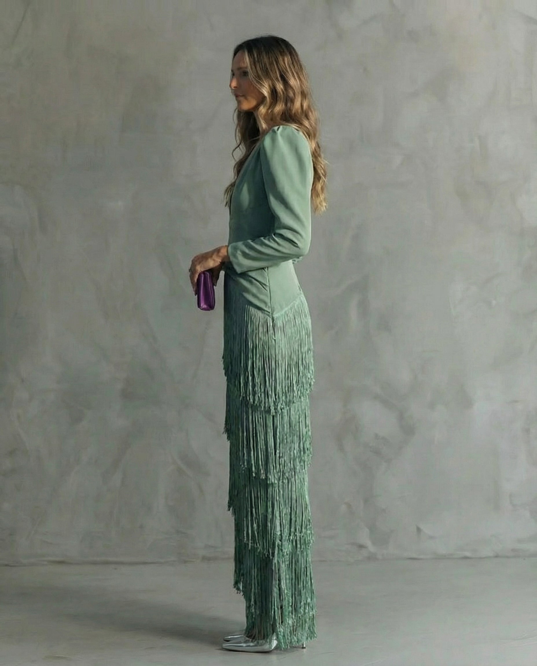 Chiara - Elegant Kjole med Frynseærmer