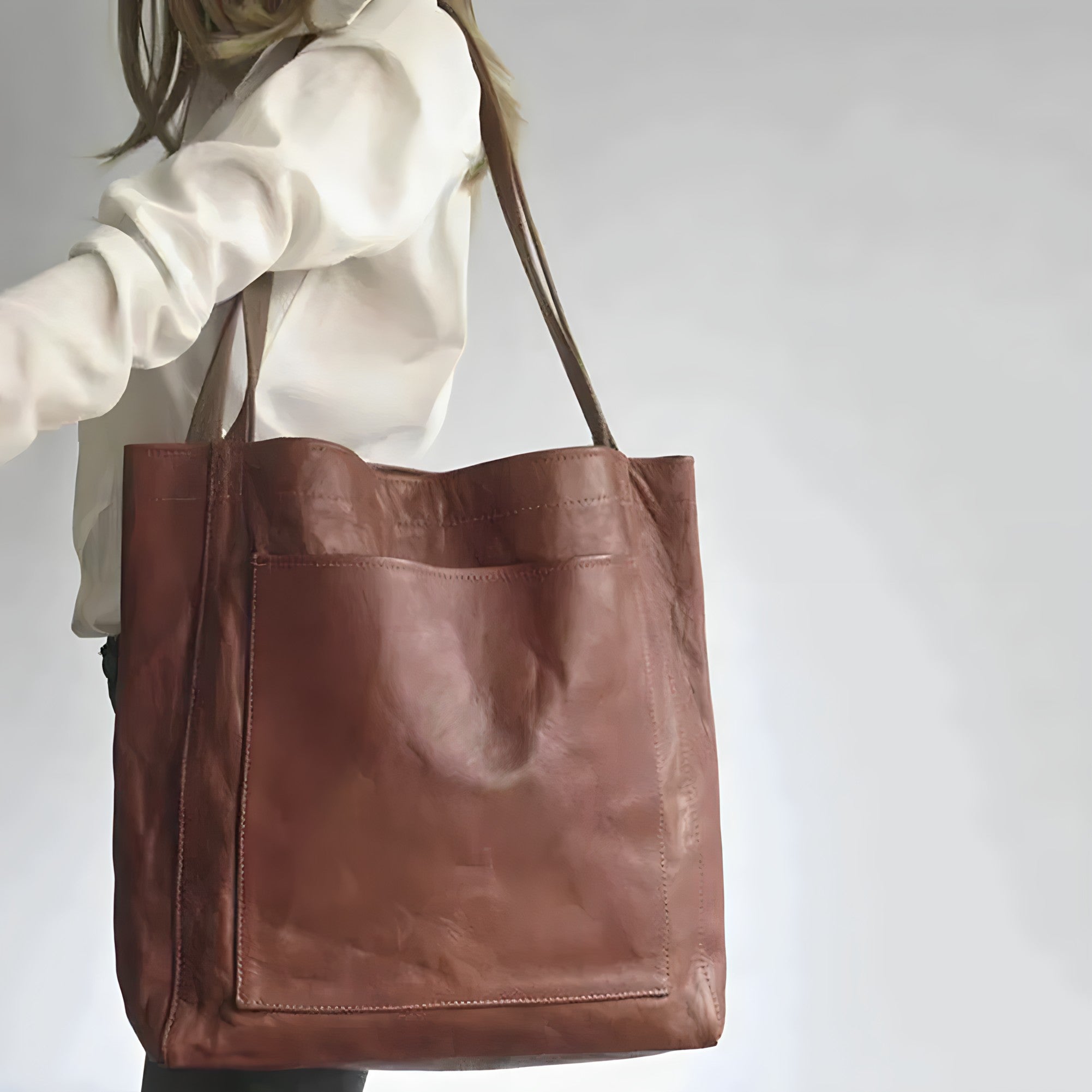 Nerixa - Vegan Leather Oversized Shoulder Tote