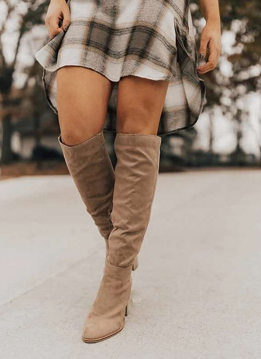 Yara - Suede Knee Boots