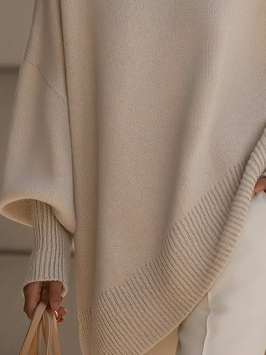 Willa - Oversized Batwing Knit Poncho
