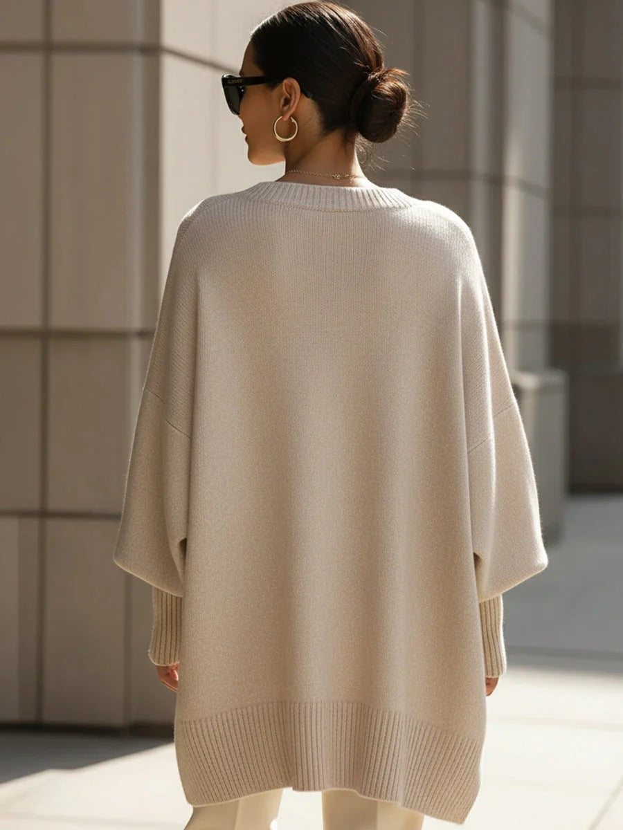 Willa - Oversized Batwing Knit Poncho