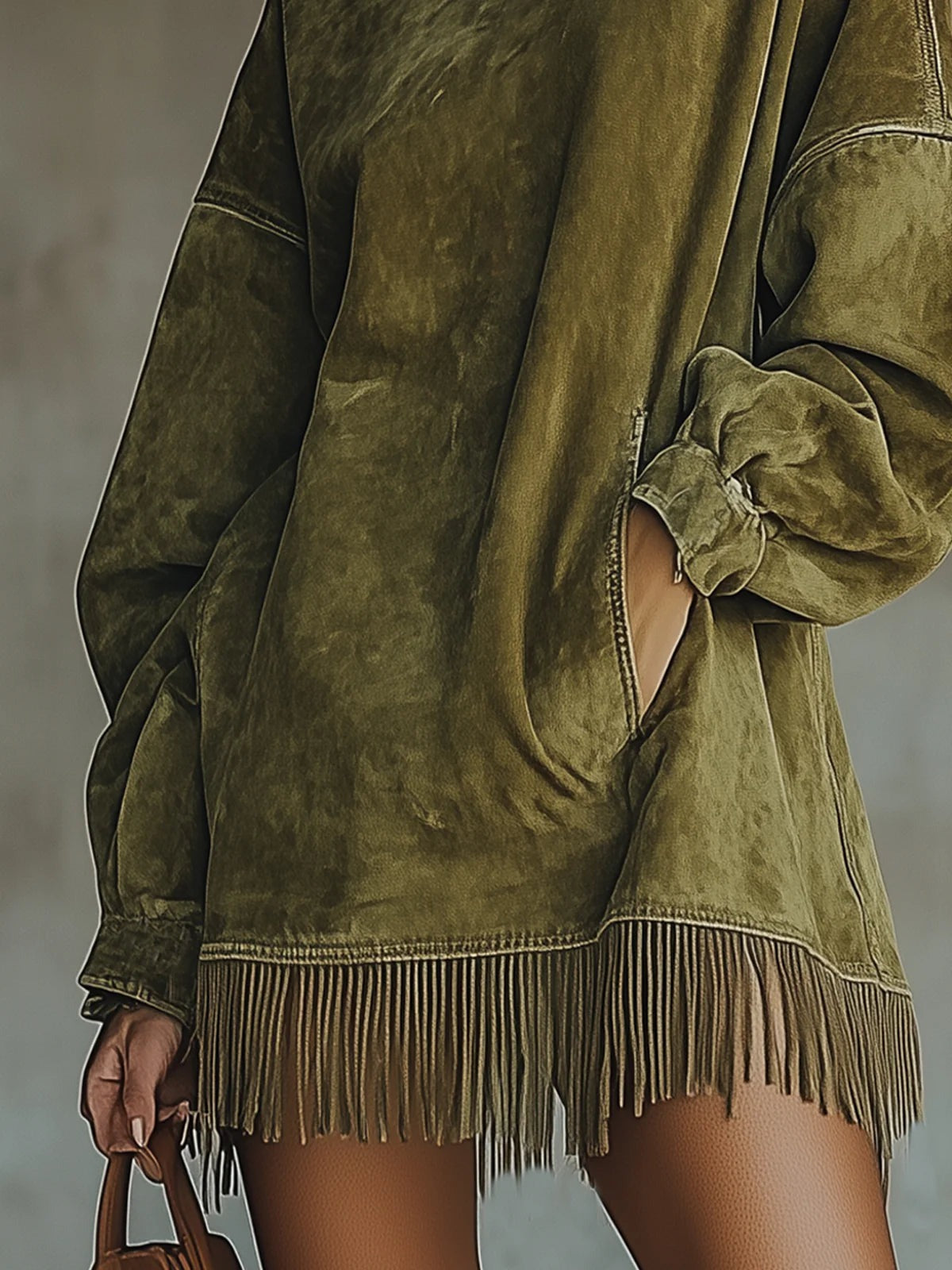 Xand - Fringed Mock Neck Tunic