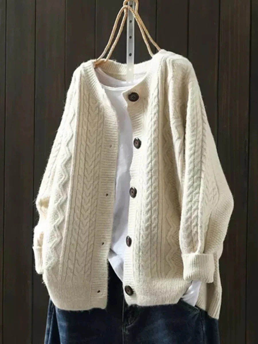Callista - Oversized Kabelstrikket Cardigan