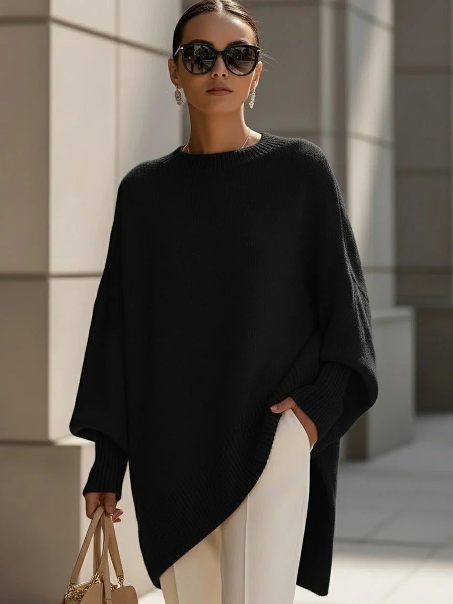 Willa - Oversized Batwing Strikponcho