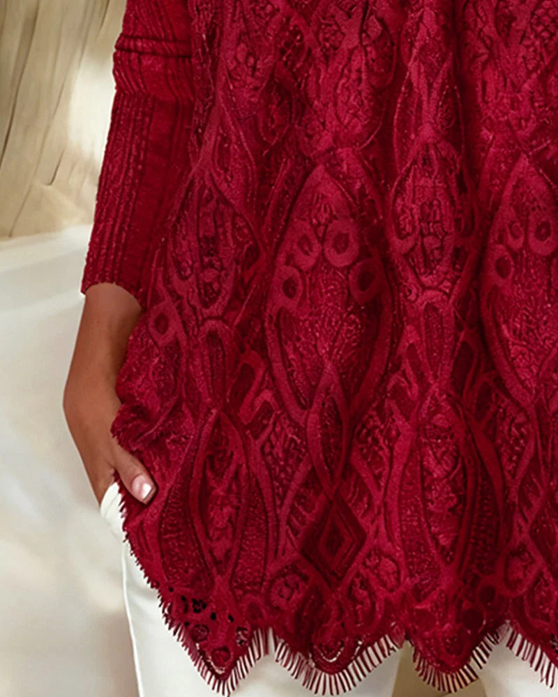 Vera - Elegant Square Neck Lace Top