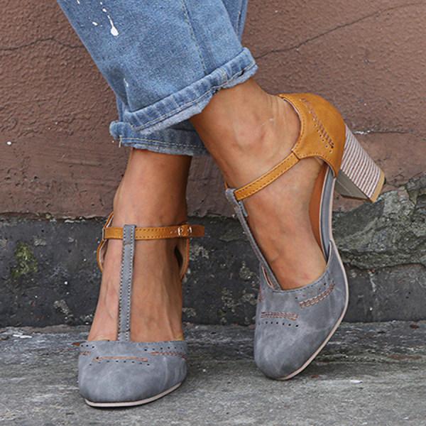 Atlas - T-Strap Block Heels