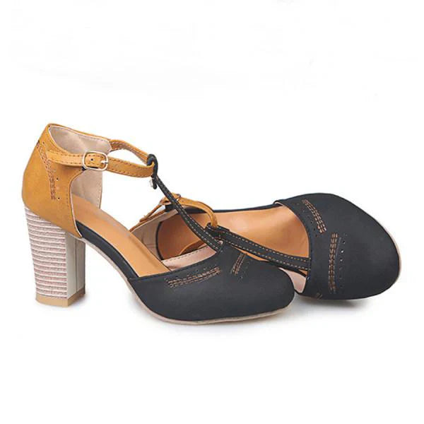 Atlas - T-Strap Block Heels