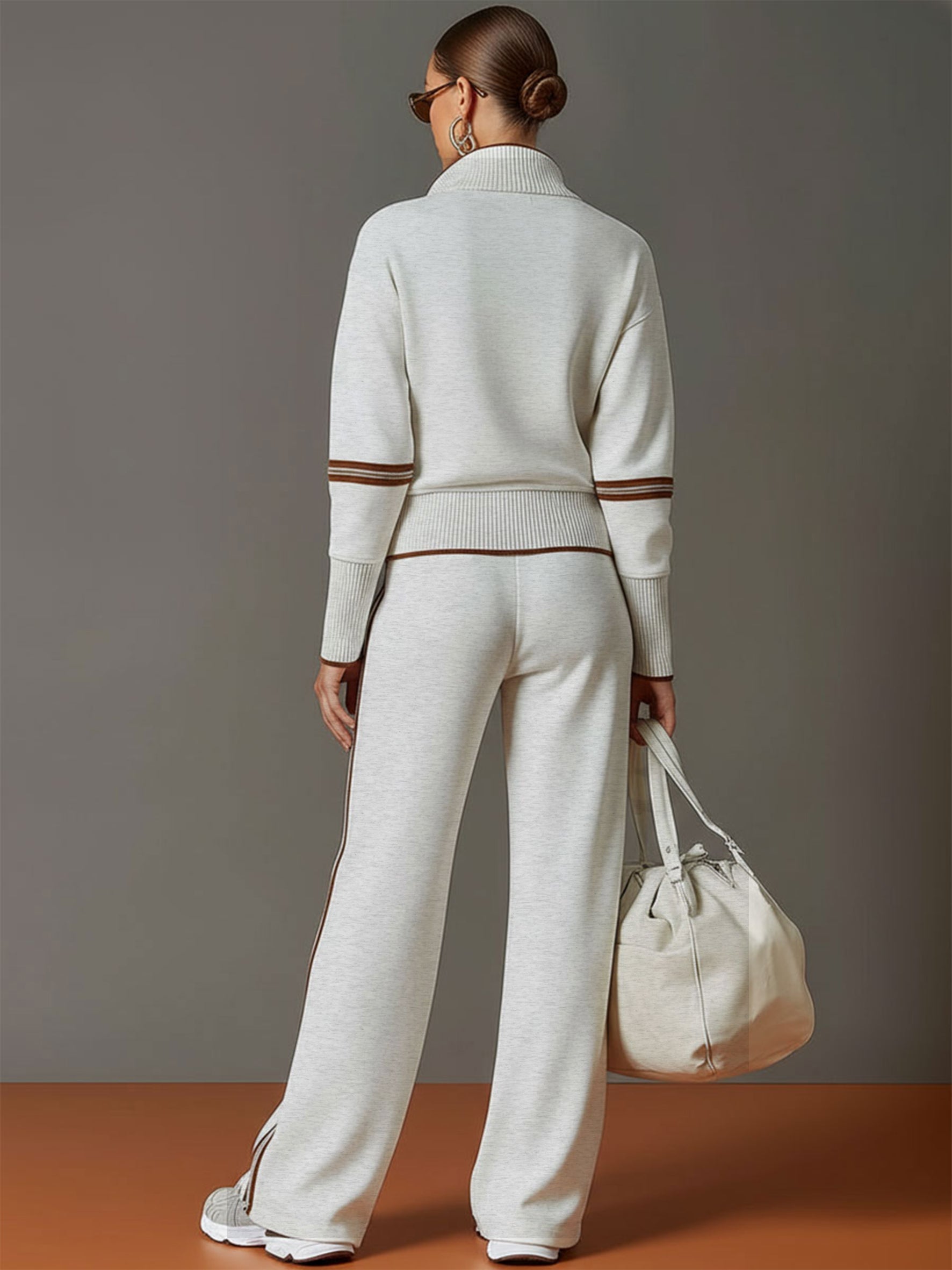 Priscilla - Elegant Sporty Set with Half Zip Sweatshirt