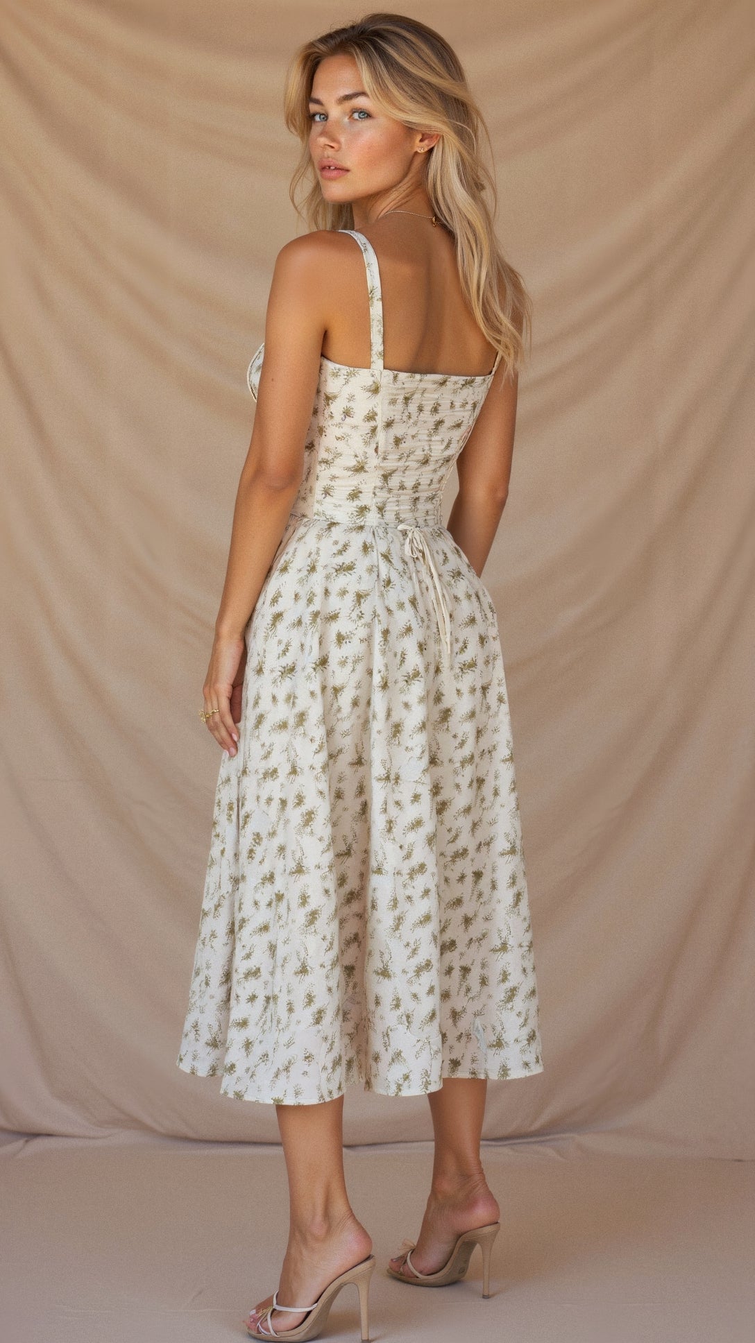 Bonnie | Vestido midi con corsé floral chic