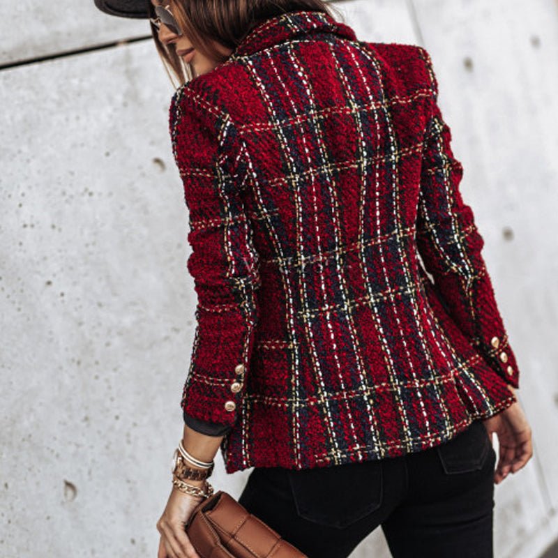 Zane – Classic Printed Check Blazer Coat