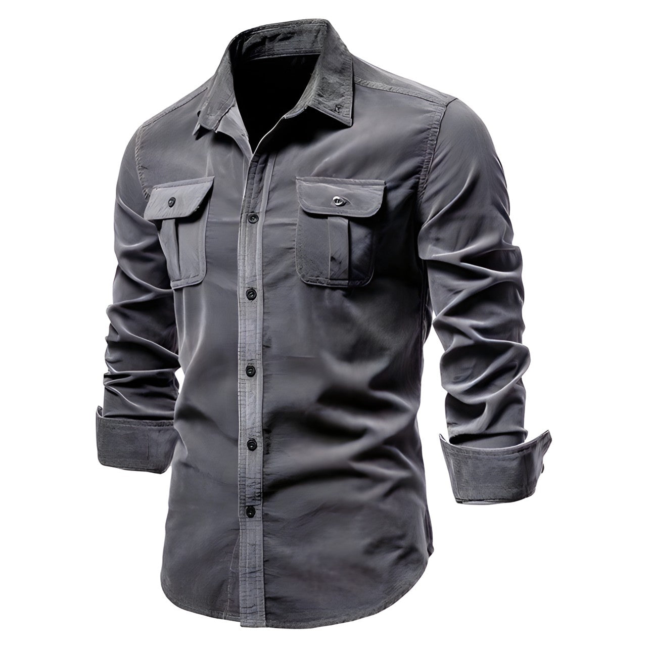 Adam | Men’s Casual Military Style Long Sleeve Shirt