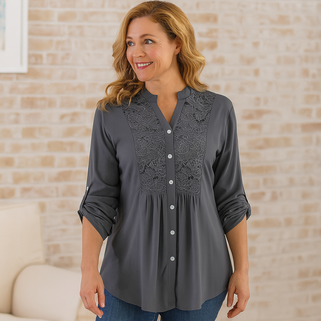 Brooklyn - Detaljeret Lang Bluse