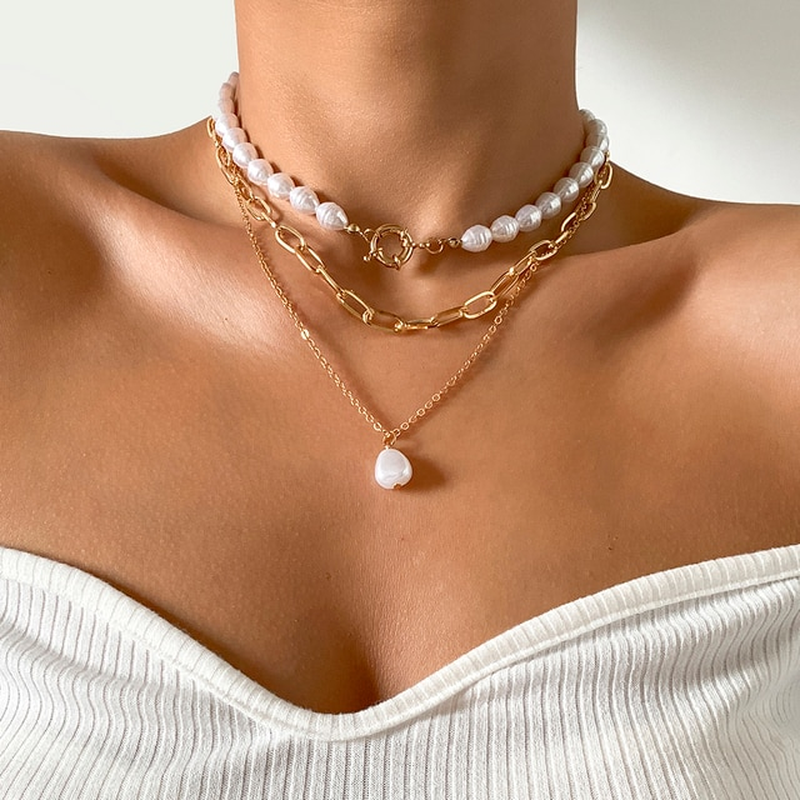 Vintage layered pearl necklace