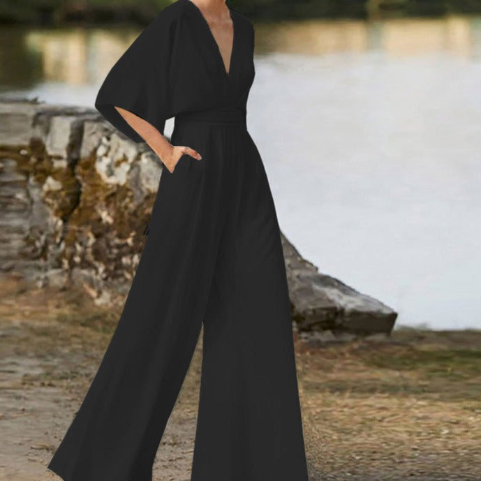 Jovanna - Elegant jumpsuit med V-udskæring