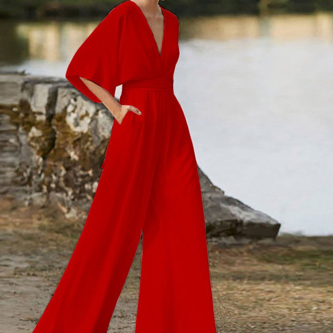 Jovanna - Elegant jumpsuit med V-udskæring