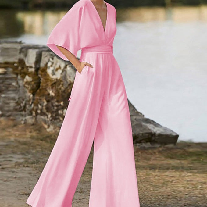 Jovanna - Elegant jumpsuit med V-udskæring