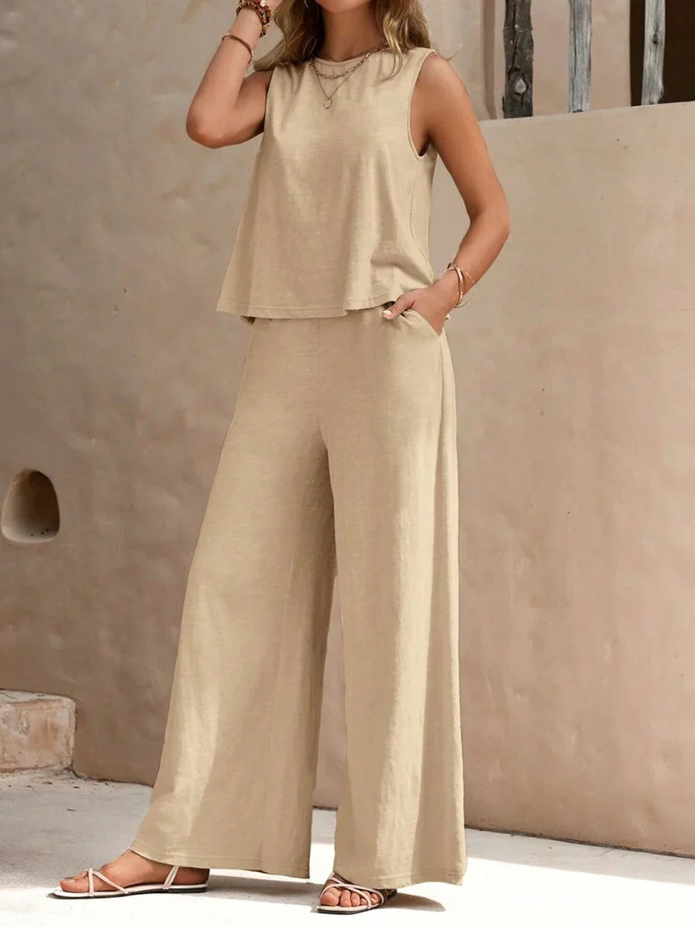 Yanelle - Sleeveless Two-Piece Set